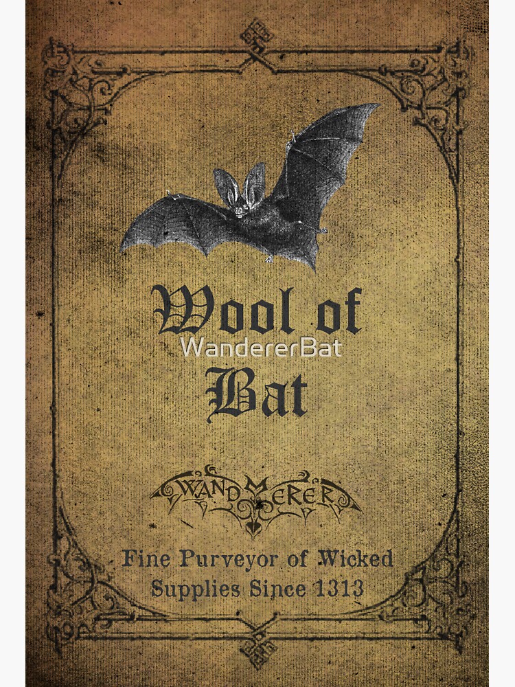 "Wool of Bat Apothecary Ingredient Bottle Label" Sticker for Sale by