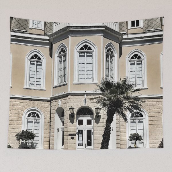 Item preview, Yellow facade with palm designed and sold by alinamiryuk.