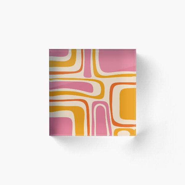 Item preview, Palm Springs Retro Mid Century Modern Abstract Pattern in Thulian and Orange Tones designed and sold by kierkegaard.