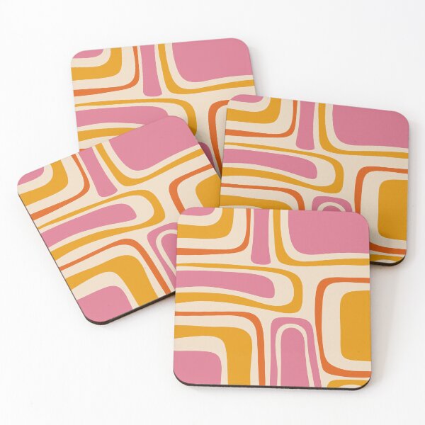 Item preview, Palm Springs Retro Mid Century Modern Abstract Pattern in Thulian and Orange Tones designed and sold by kierkegaard.