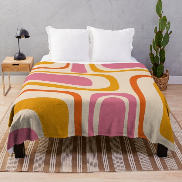 Item preview, Palm Springs Retro Mid Century Modern Abstract Pattern in Thulian and Orange Tones designed and sold by kierkegaard.