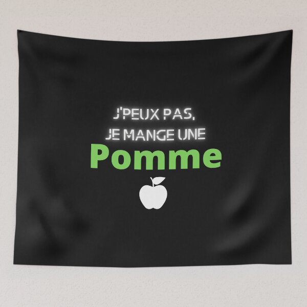 Aperçu de l'œuvre J'peux pas je mange une pomme/ t-shirt humour HF créée et vendue par thenewking.