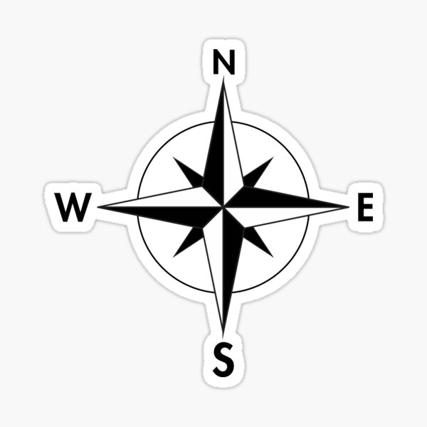 Compass Rose and World Map' Sticker