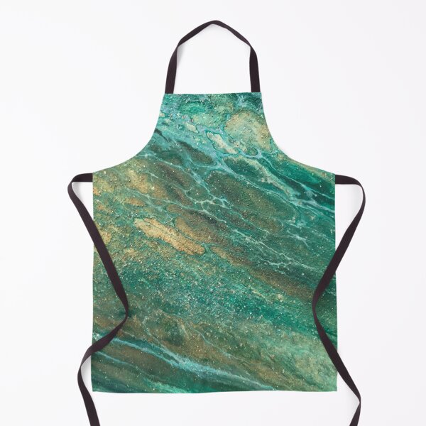 Item preview, Patina Green with Gold Modern Fluid Abstract  designed and sold by InalterataArt.