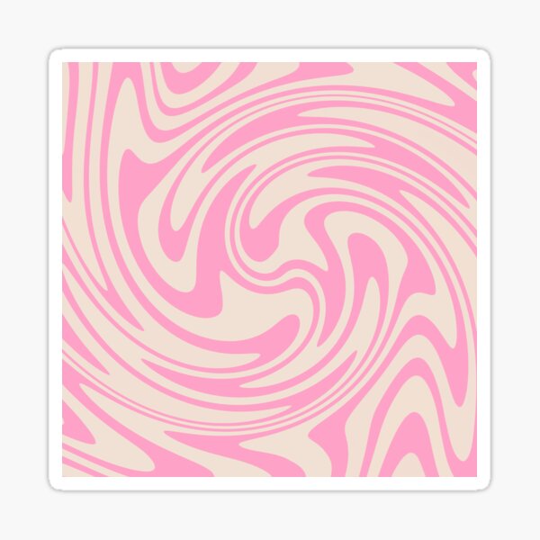70s Retro Swirl Pink Color Abstract Sticker