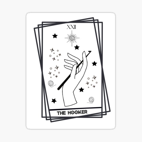 Crochet and knit lover funny tarot hooker card Sticker