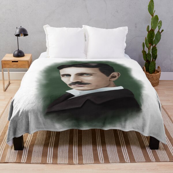 Item preview, Nikola Tesla Color Digital Art Portrait designed and sold by tuzlay.