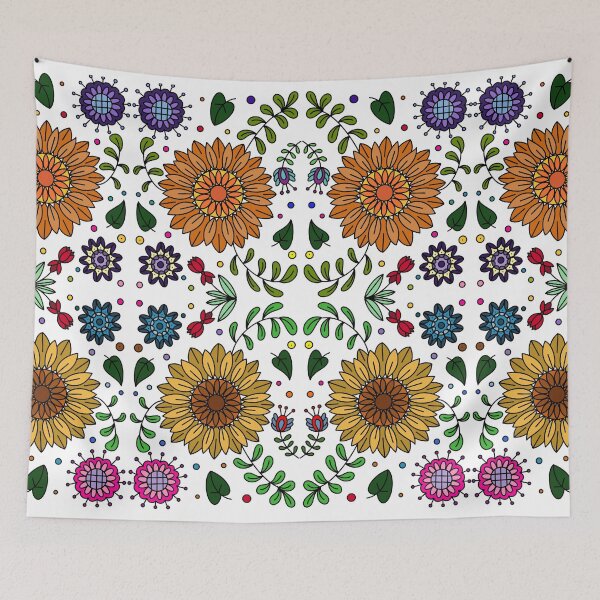 Item preview, Bright, Vibrant, Colorful Flowers On White Background designed and sold by Gsallicat.