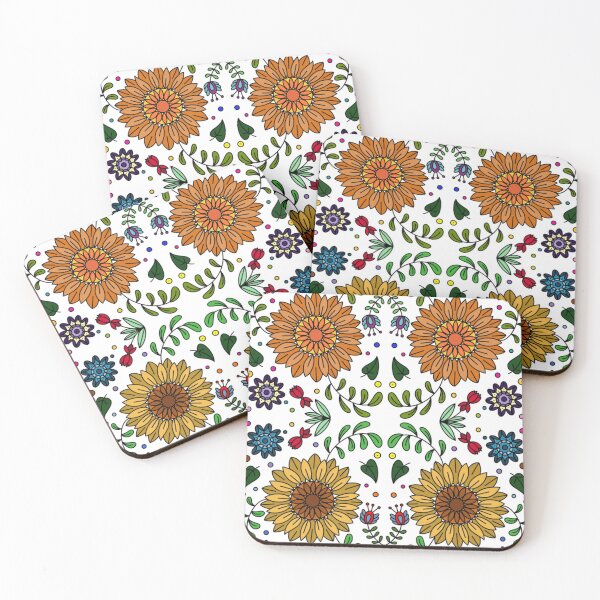 Item preview, Bright, Vibrant, Colorful Flowers On White Background designed and sold by Gsallicat.