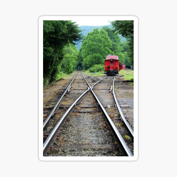 "Tracks at the Durbin Scenic Railway, Durbin West Virginia" Sticker for