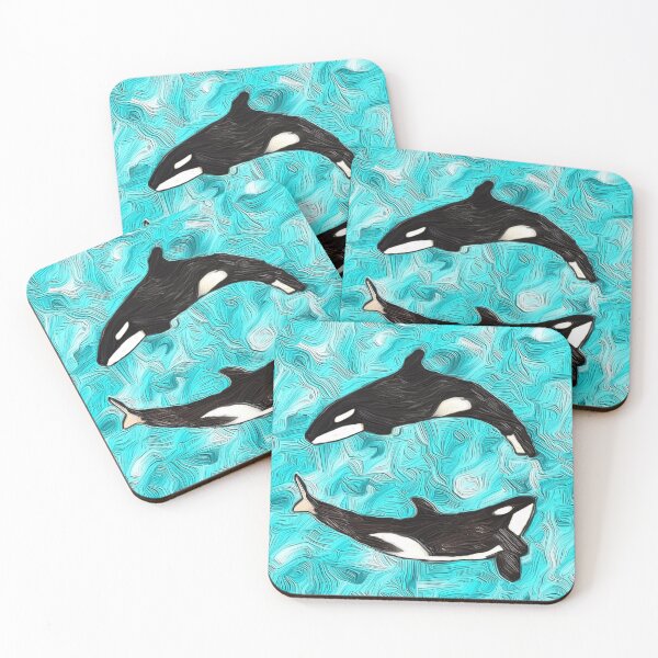 Item preview, Two Orcas  Circle against Blue designed and sold by LisaMPierce1990.