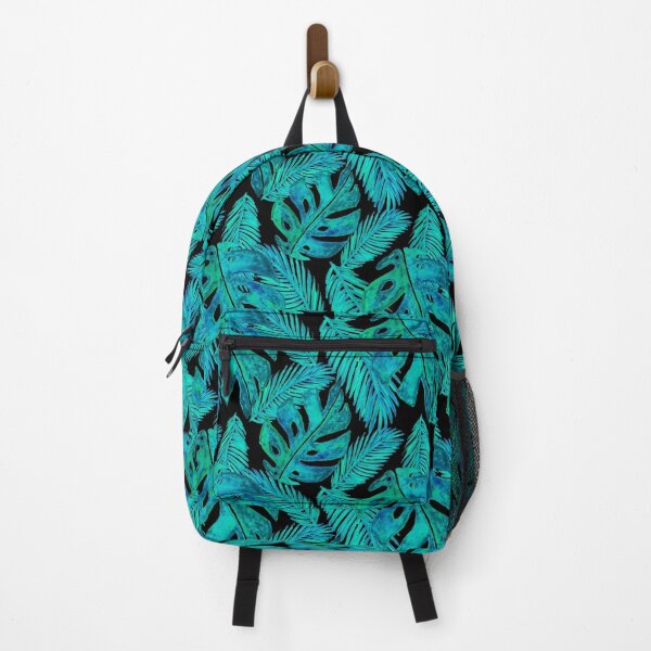 Item preview, Dark Tropical Monstera Leaf Pattern Black and Blue designed and sold by Julie Erin Designs.