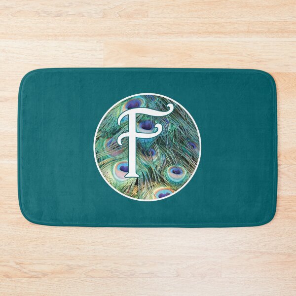 Item preview, The Letter 'F' Peacock Feather Circle Monogram designed and sold by Bumblefuzzies.