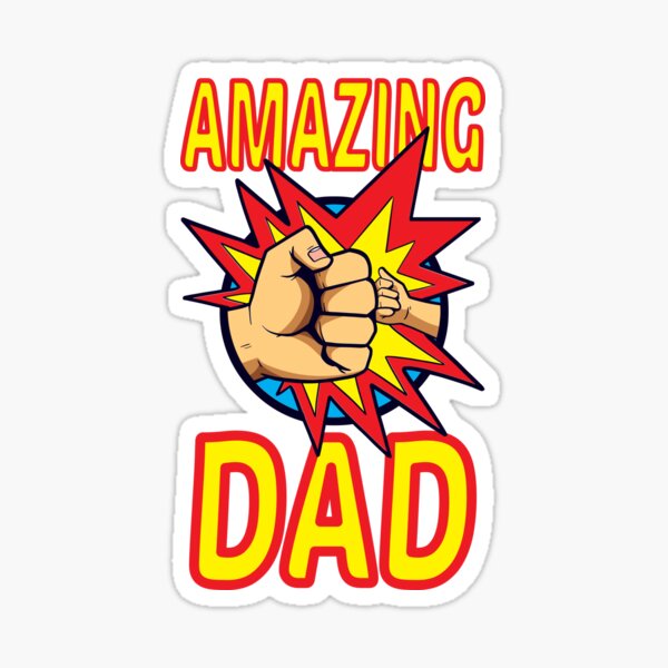 Amazing Dad Comic Cartoon Dad Is My Superhero Sticker For Sale By Stndor Redbubble