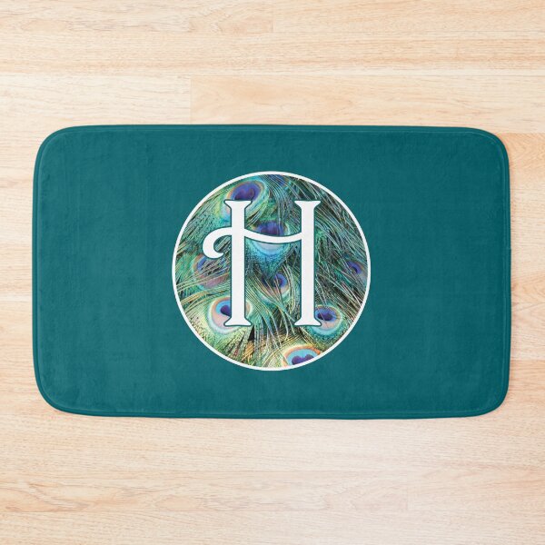 Item preview, The Letter 'H' Peacock Feather Circle Monogram designed and sold by Bumblefuzzies.