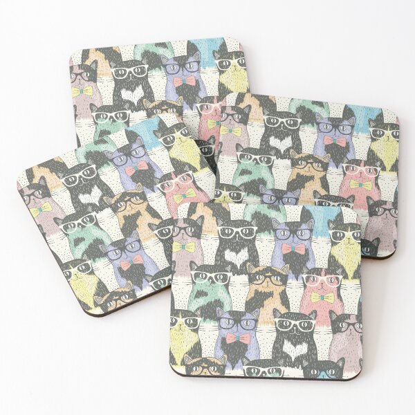 Item preview, Nerdy Cats in Bowties and Glasses designed and sold by RuthFurtado.