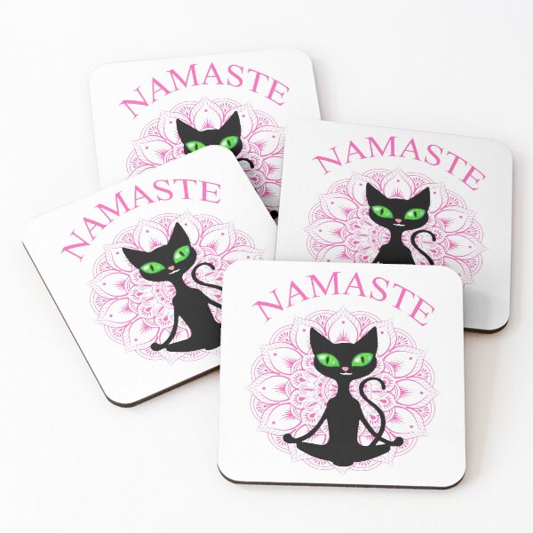 Item preview, Funny Namaste Cat Yoga Pink Mandala designed and sold by Atteestude.