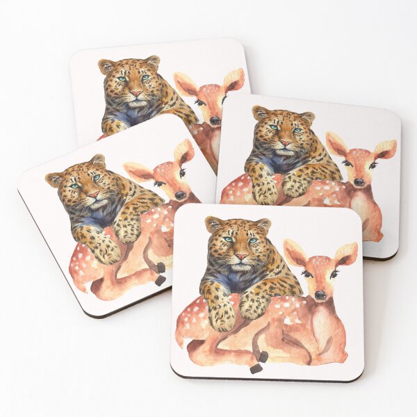 Item preview, Watercolor Jaguar Love Deer designed and sold by virillanissa.