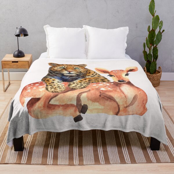 Artikelvorschau, Aquarell Jaguar Love Deer entworfen und verkauft von virillanissa.