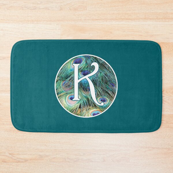 Item preview, The Letter 'K' Peacock Feather Circle Monogram designed and sold by Bumblefuzzies.