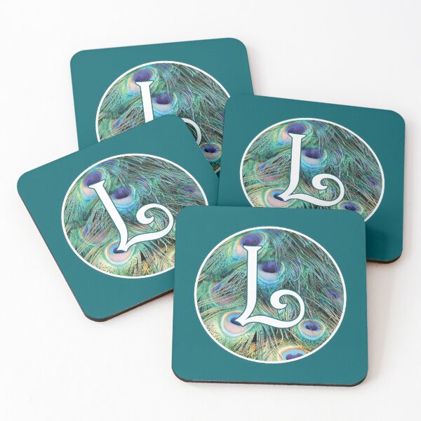 Item preview, The Letter 'L' Peacock Feather Circle Monogram designed and sold by Bumblefuzzies.