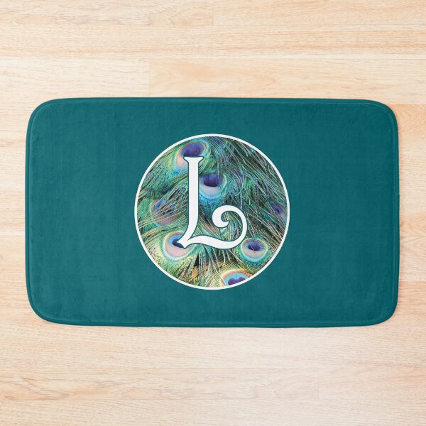 Item preview, The Letter 'L' Peacock Feather Circle Monogram designed and sold by Bumblefuzzies.