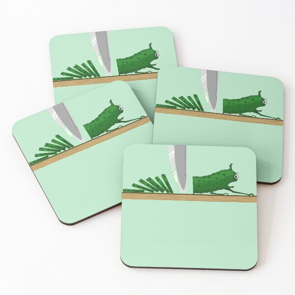 Item preview, Cucumber on a cutting board cartoon character. designed and sold by YngvarrTokar.