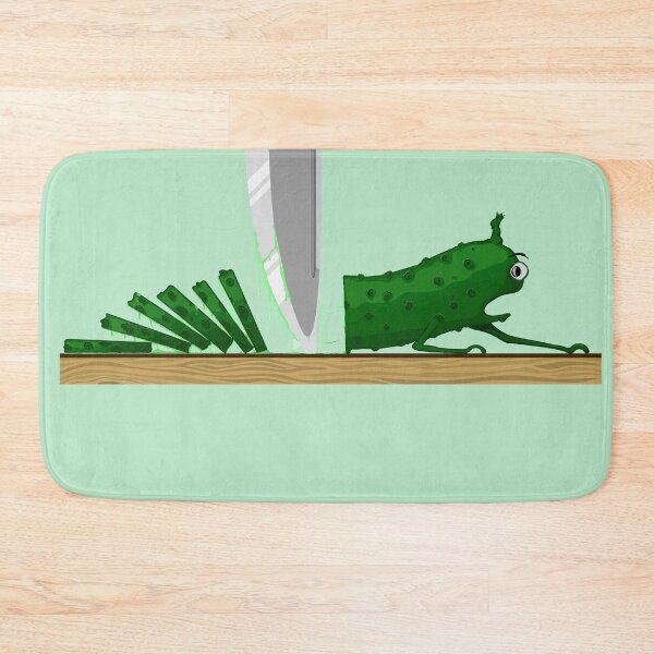 Item preview, Cucumber on a cutting board cartoon character. designed and sold by YngvarrTokar.