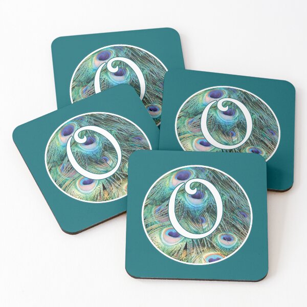 Item preview, The Letter 'O' Peacock Feather Circle Monogram designed and sold by Bumblefuzzies.