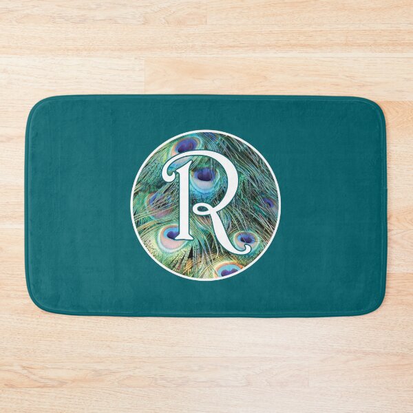 Item preview, The Letter 'R' Peacock Feather Circle Monogram designed and sold by Bumblefuzzies.