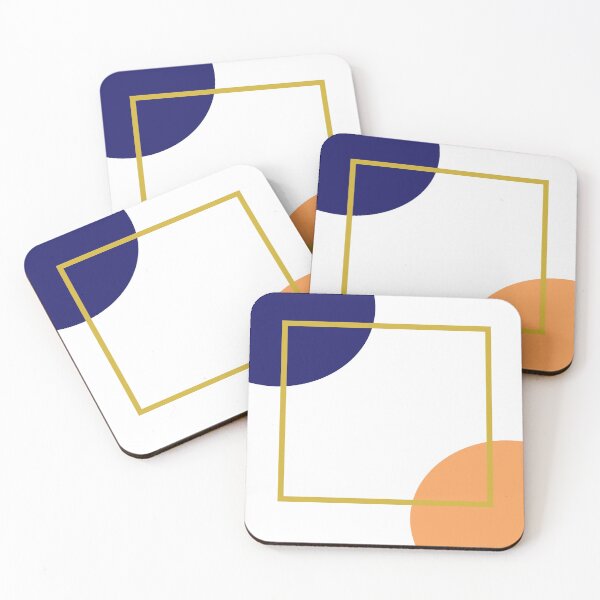 Item preview, minimalist geometric  blue and orange abstract designed and sold by Northendesigns.