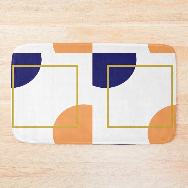 Item preview, minimalist geometric  blue and orange abstract designed and sold by Northendesigns.