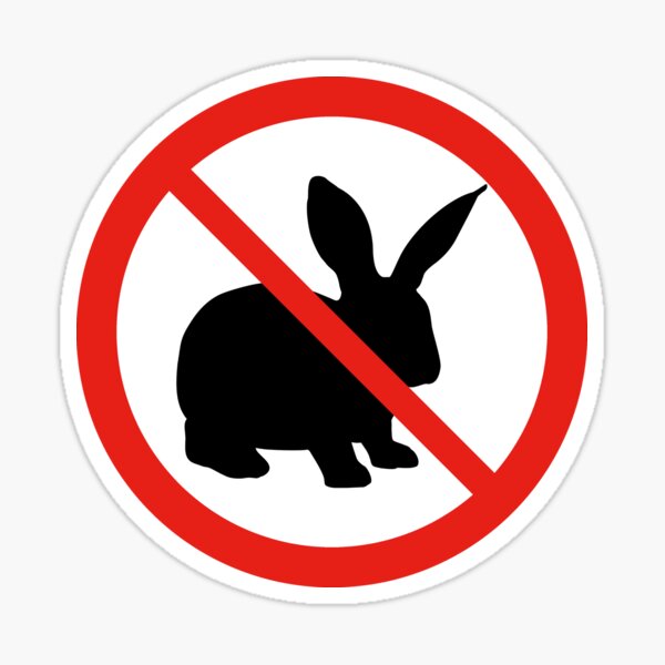 Aperçu de l'œuvre Panneau d'interdiction Interdit aux lapins créée et vendue par thehappylamb.