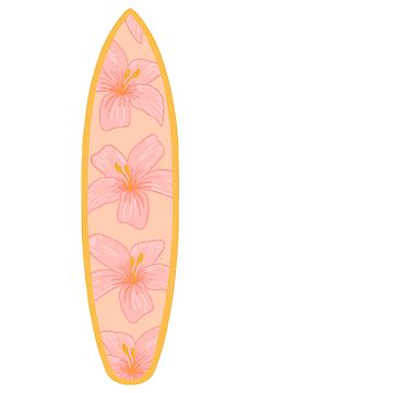 Artwork thumbnail, Surfboard - hibiscus pattern by Jeandabean