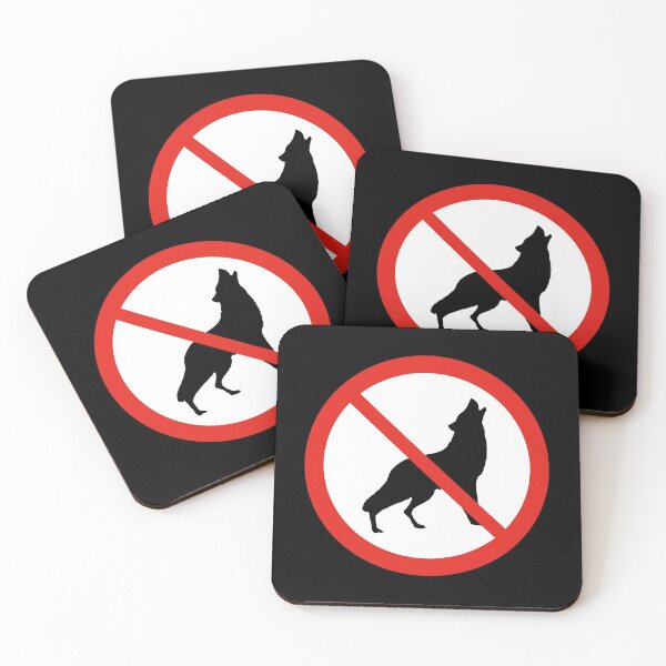 Item preview, Prohibited Sign Not allowed No howling wolf designed and sold by thehappylamb.