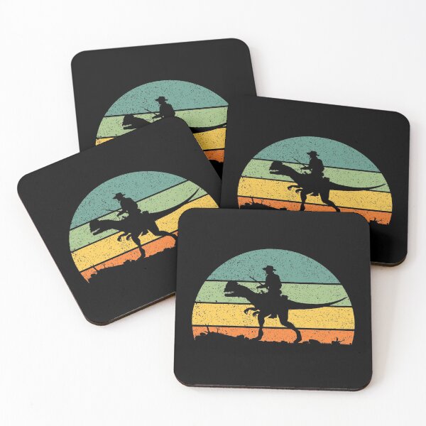 Item preview, Prehistoric cowboy retro sunset - Distressed designed and sold by Trantor-Tees.