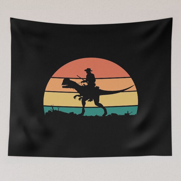 Item preview, Cowboy riding a dinosaur designed and sold by Trantor-Tees.