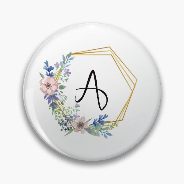 Item preview, Floral monogram with golden frame letter A designed and sold by JustSeasons.