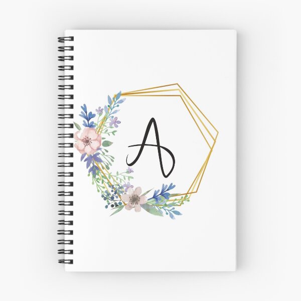 Artikelvorschau, Blumenmonogramm mit goldenem Rahmenbuchstaben A. entworfen und verkauft von JustSeasons.