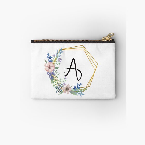 Item preview, Floral monogram with golden frame letter A designed and sold by JustSeasons.