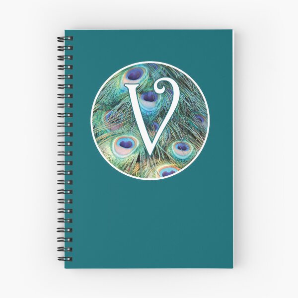 Item preview, The Letter 'V' Peacock Feather Circle Monogram designed and sold by Bumblefuzzies.