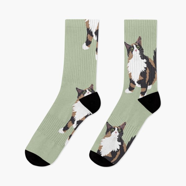 Item preview, Fluffy Calico Cat - Green designed and sold by stubiedoodles.