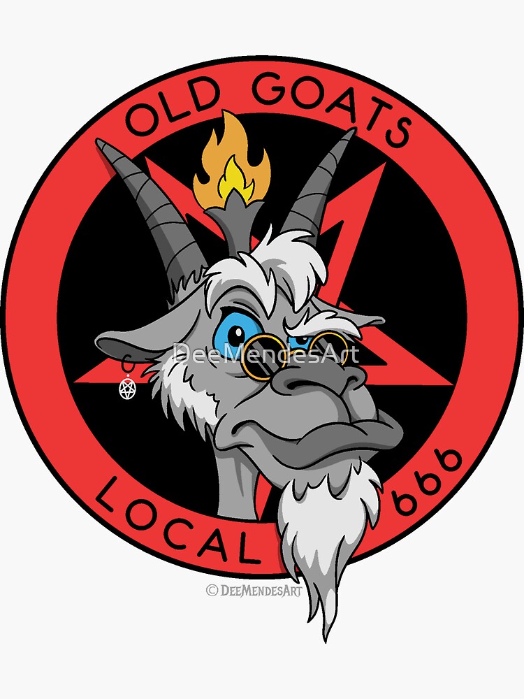 "Old Goats Local 666" Sticker for Sale by DeeMendesArt Redbubble