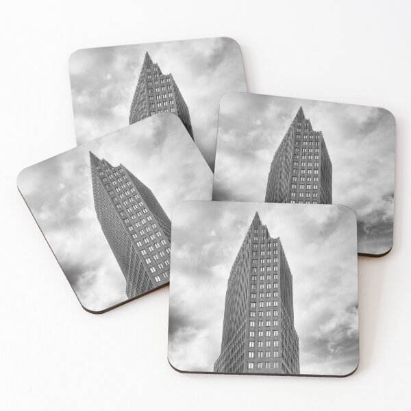 Item preview, Berlin Tower Potsdamer Platz Skyscraper Cityscape in Black and White designed and sold by Andreea Eva Herczegh.