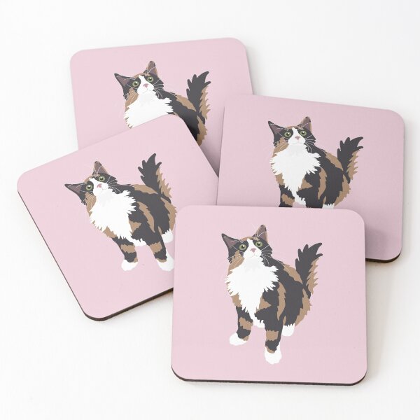 Item preview, Fluffy Calico Cat - Pink designed and sold by stubiedoodles.