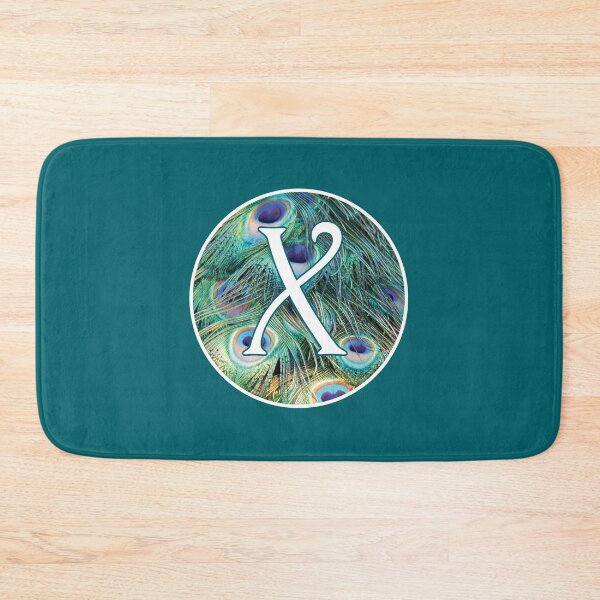 Item preview, The Letter 'X' Peacock Feather Circle Monogram designed and sold by Bumblefuzzies.