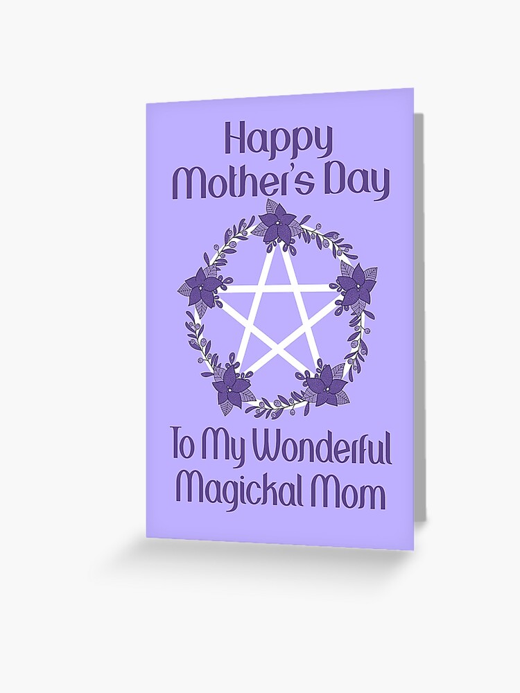 Purple Floral Pentacle Design Cheeky Witch® | Greeting Card