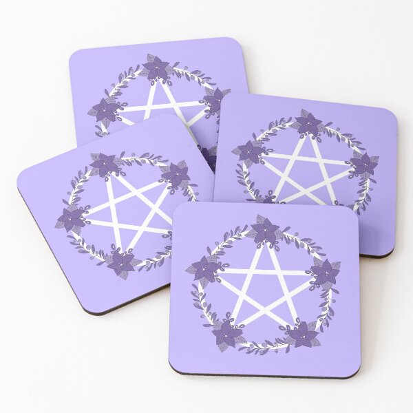 Artikelvorschau, Lila Blumen Pentacle Design Cheeky Witch® entworfen und verkauft von cheekywitch.