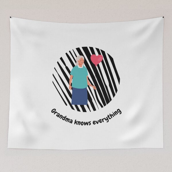 Item preview,  Grandma knows everything. Black lines designed and sold by Hab2.