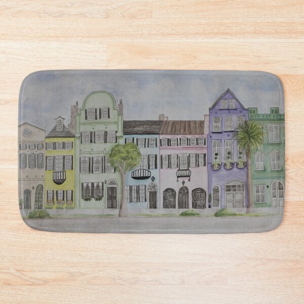 Item preview, Rainbow Row Charleston SC Watercolor designed and sold by BissyCollective.